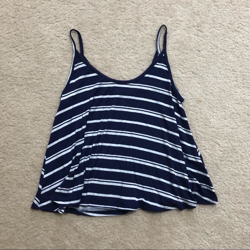 forever 21 navy and white stripped tank top